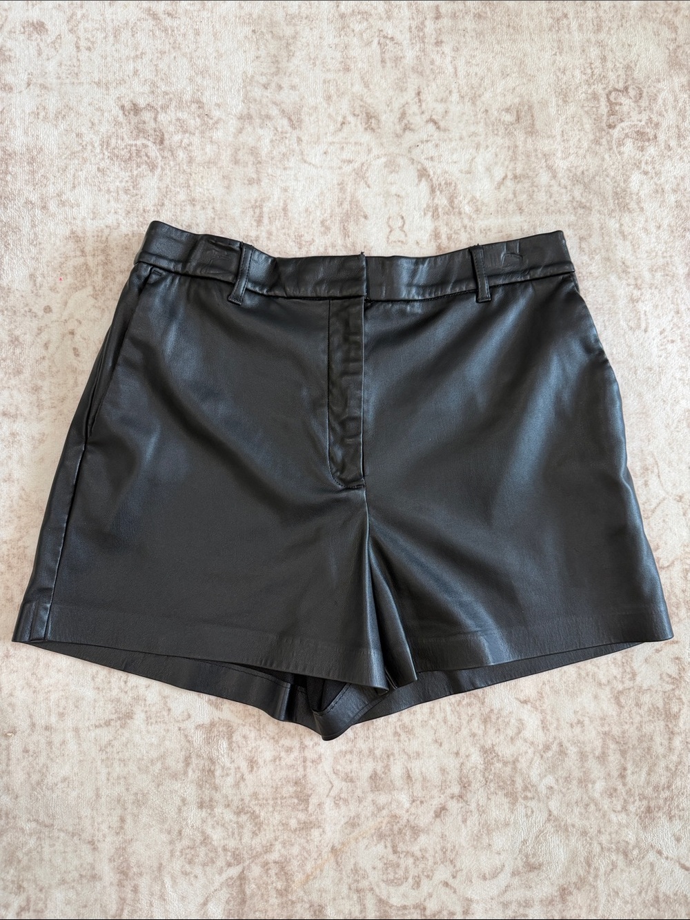Express Black Faux Leather High-Waist Shorts